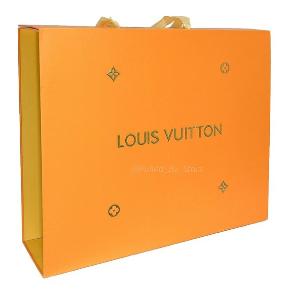 LOUIS VUITTON Orange Foldover Open Sleeve Magnetic Gift Box 16.5 x 13.75 x 4.75 - Picture 1 of 16
